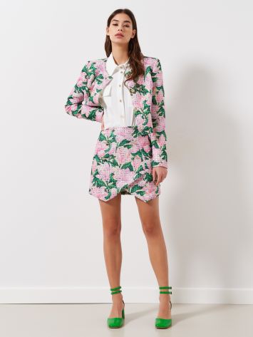 Gonna Tweed Fiori  Rinascimento