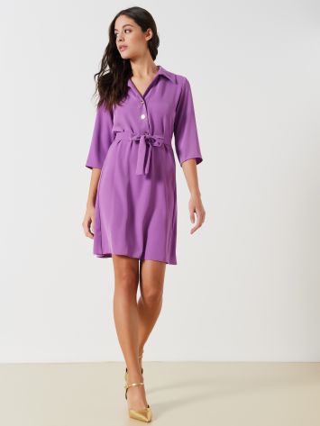 Iris Purple Shirt Dress  Rinascimento