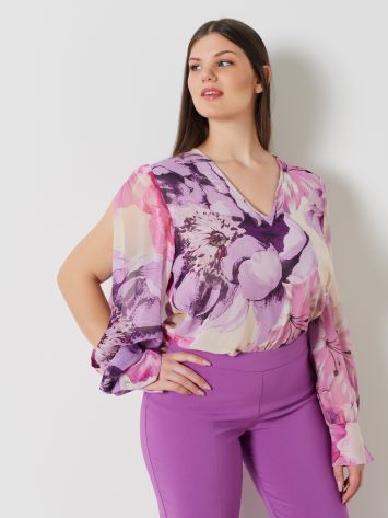 Blusa Curvy Stampa Maxi Fiore  Rinascimento