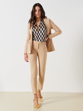 Slim-fit Trousers in Scuba Crepe Fabric  Rinascimento