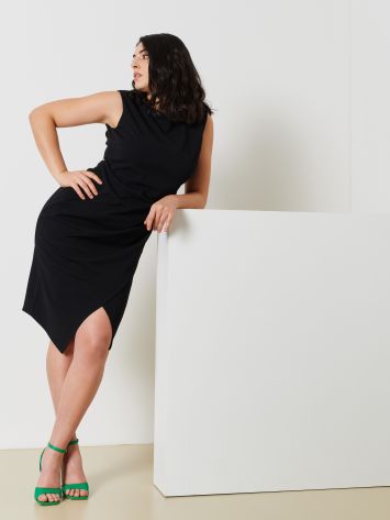 Elasticated Curvy Sheath Dress with Ruffles.  Rinascimento