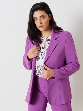 Curvy Two Button Jacket in Stretch Technical Fabric  Rinascimento