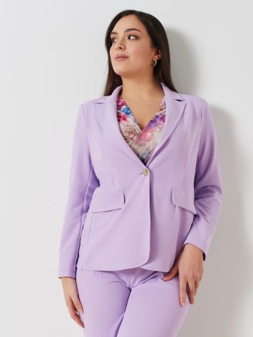 Stretch Curvy One-Button Jacket  Rinascimento