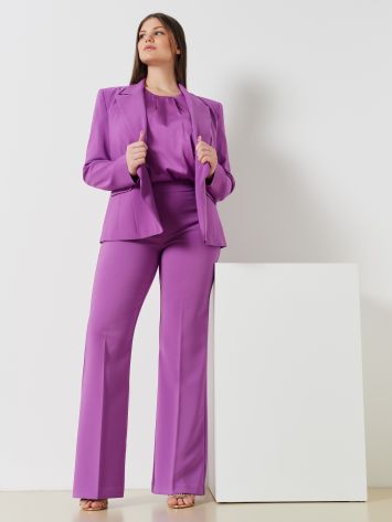 Pantalone Curvy Mid Flared in Tessuto Tecnico Stretch  Rinascimento