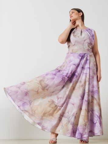 Curvy Full-Length Gradient Print Dress  Rinascimento