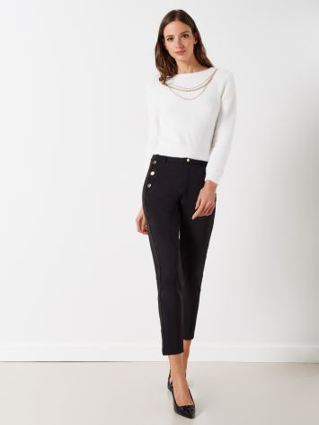 Skinny Trousers with Buttons  Rinascimento