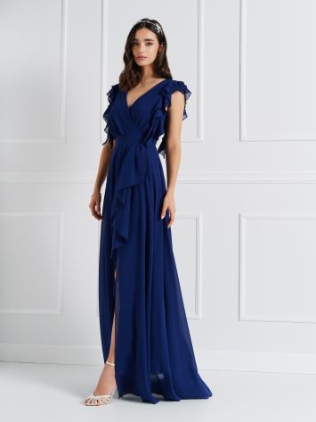 Blue Atelier Dress with Ruffles  Rinascimento