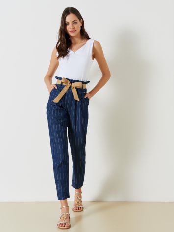 Cotton Pinstripe Trousers  Rinascimento