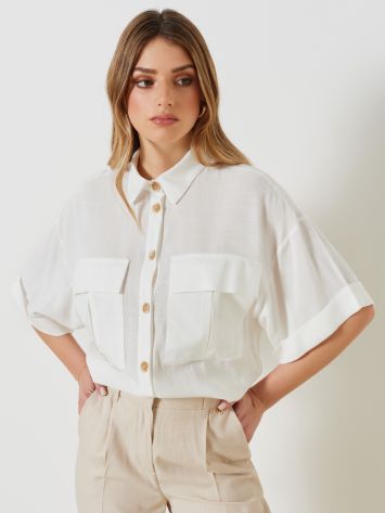 Short-sleeved Viscose Shirt  Rinascimento