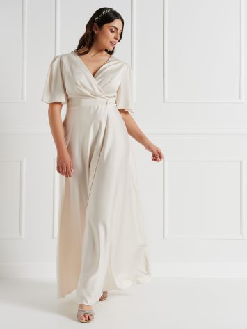 Bridal Collection Long Curvy Dress in Satin  Rinascimento