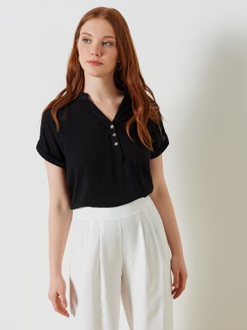 Eco-Enhanced Viscose Boxy Blouse  Rinascimento