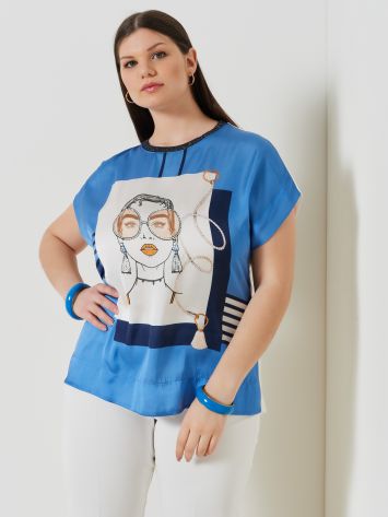 Blusa Curvy Stampa Marina  Rinascimento
