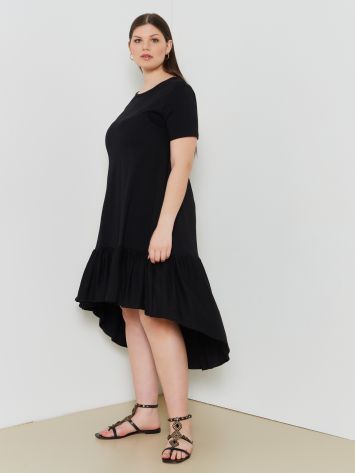 Curvy Flouncy Dress in Cotton Jersey  Rinascimento