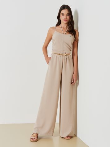 Palazzo Jumpsuit with Gathered Fabric  Rinascimento