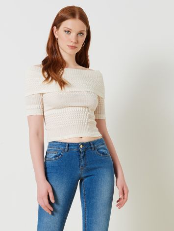Stretch Crochet Blouse   Rinascimento