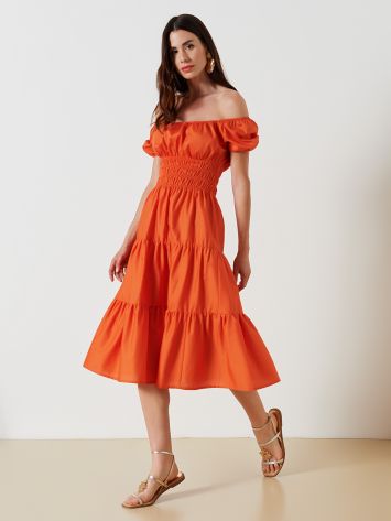 Full-skirt Cotton Dress  Rinascimento