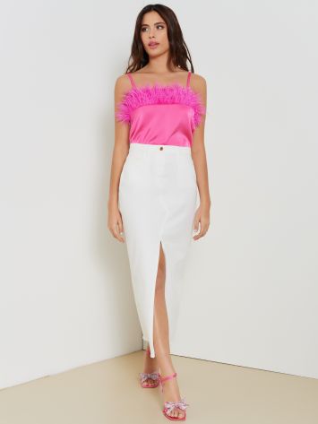 Long Denim Skirt with slit   Rinascimento