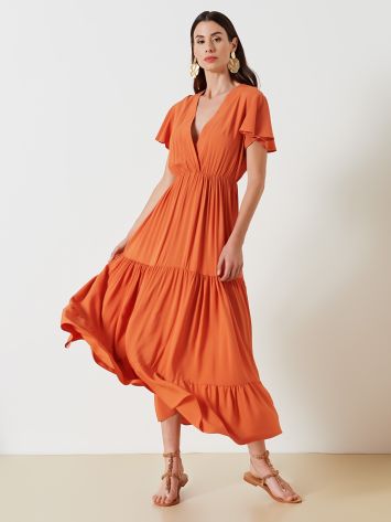 Long, Flouncy Dress in Lenzing ECOVERO™ Viscose  Rinascimento