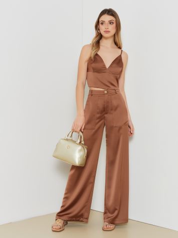 Satin Palazzo Trousers   Rinascimento