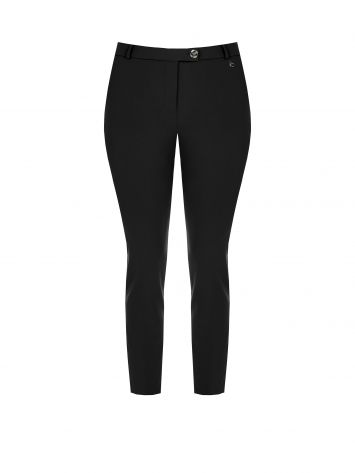 Curvy slim-fit trousers in scuba crepe  Rinascimento
