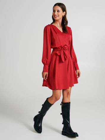 Satin mini dress with a bow  Rinascimento