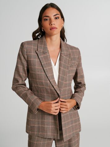 One-button checkered jacket  Rinascimento