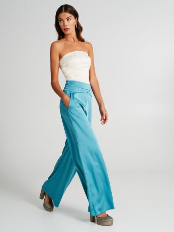 Sash-effect palazzo trousers  Rinascimento