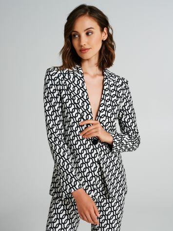 Single-button jacket with a geometric pattern   Rinascimento