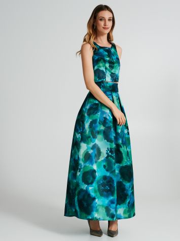 Long full skirt with abstract print  Rinascimento