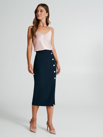 Sheath dress with buttons   Rinascimento