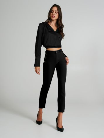 Skinny trousers with buttons   Rinascimento