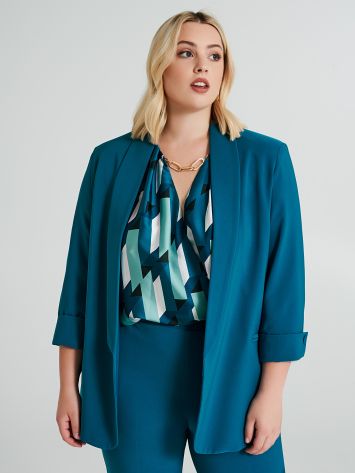 Curvy Open Jacket in Technical Fabric  Rinascimento