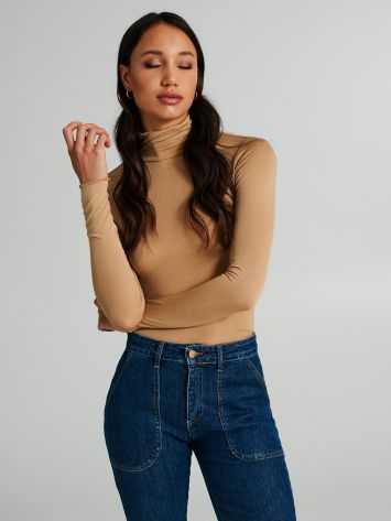 Cashmere-blend turtleneck knitted top  Rinascimento