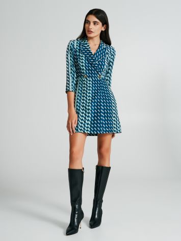 Geometric print jacket dress  Rinascimento