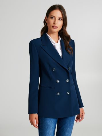 Double-breasted jacket in technical fabric   Rinascimento