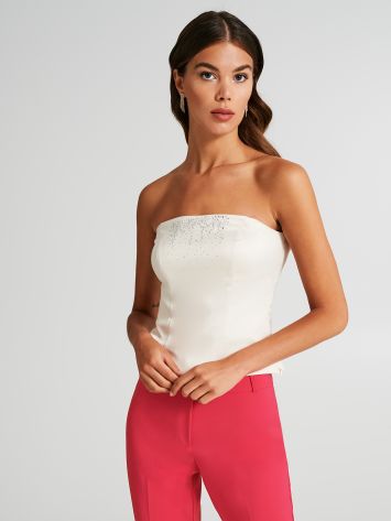 Tailliertes Top mit Strass  Rinascimento