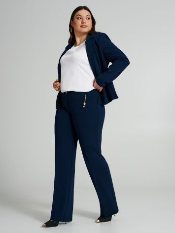 Curvy scuba crepe trousers with buttons  Rinascimento