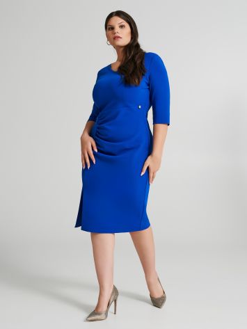 Curvy Sheath Dress with Gathered Detail   Rinascimento