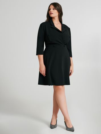 Curvy Double-Breasted Jacket Dress  Rinascimento