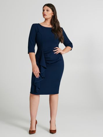 Curvy sheath dress with gathered detail  Rinascimento