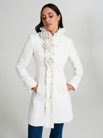 Medium-length coat with roses  Rinascimento