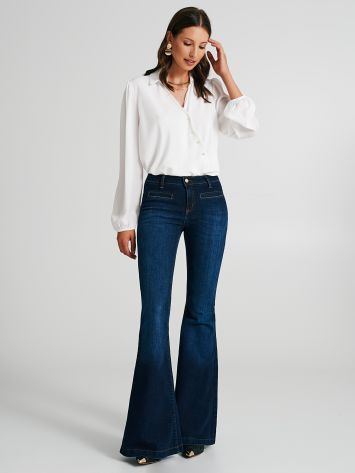 Dark wash flared jeans  Rinascimento
