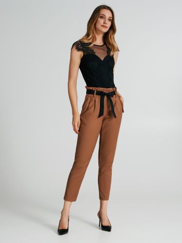 Pantaloni a carota in poliviscosa  Rinascimento