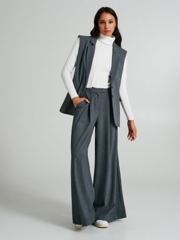 Pantalon palazzo maxi à rayures   Rinascimento
