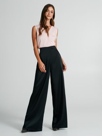 Pantalon palazzo en satin   Rinascimento