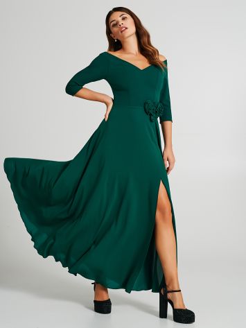 Kleid mit Tellerrock und Bardot-Ausschnitt  Rinascimento
