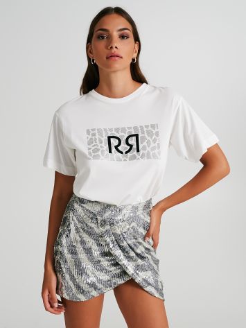 T-shirt with logo and rhinestones  Rinascimento