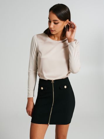 Blouse avec empiècement à l’avant en satin   Rinascimento