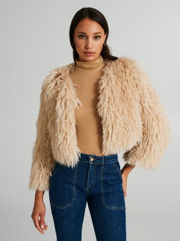 Cropped faux fur coat  Rinascimento