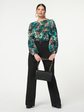 Curvy watercolour animal-print blouse    Rinascimento
